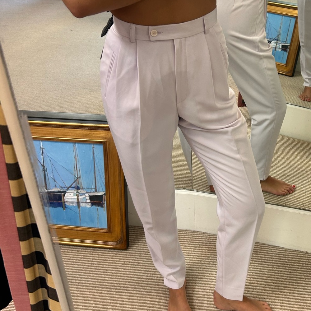 Votre Nom Elegant Lilac Pleated Trousers